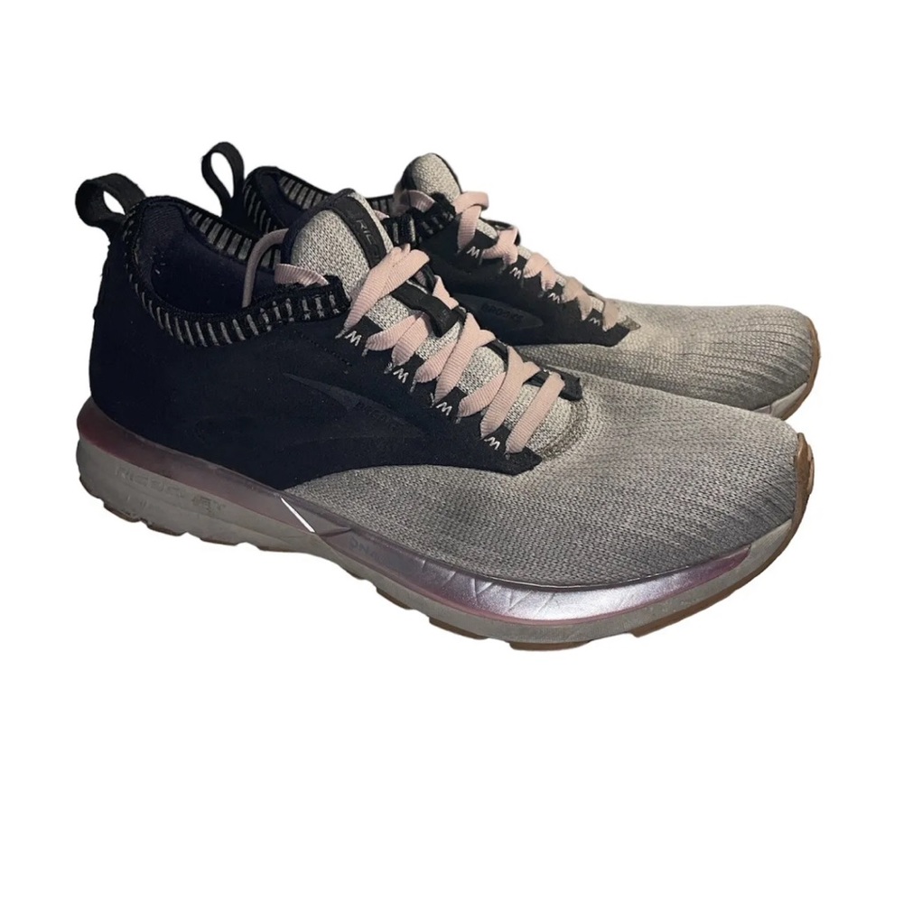 Brooks Womens Ricohet LE Running Shoes Gray Black Athletic Sneakers Size 7B
